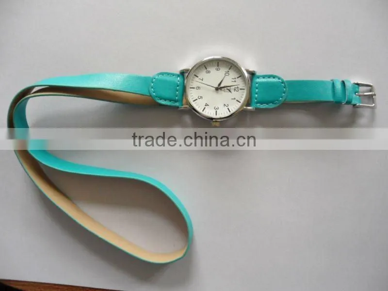 Long leather strap fashion lady wrist watch HOT !!!