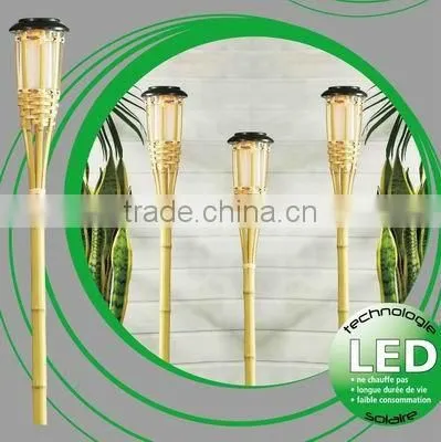 Various style solar bamboo torch lights