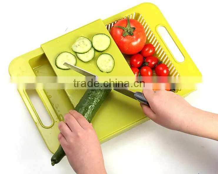 Wholesale Stock Kitchen Vegetable&Fruit Plastic Chopping Board Drain Board Draining Rack Storage Rack