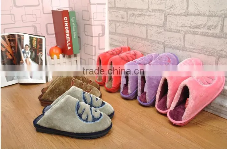 wholesale stock small order High quality coral fleece couple thermal shoes