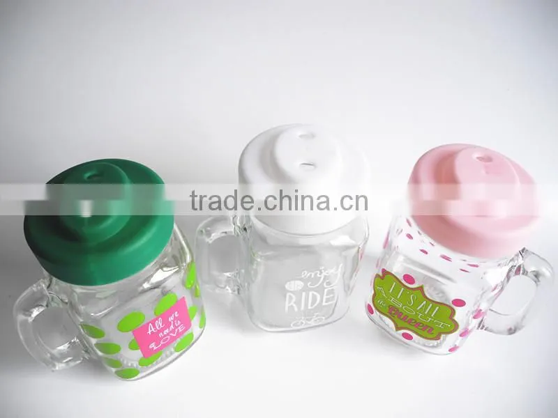 glass mason stash canning mug with pig unique lid