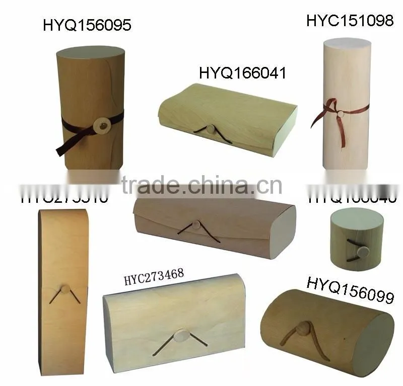 custom small birch veneer balsa bark wood tea box