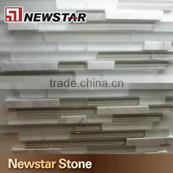 Gass mix stone mosaic tile for swimming pool