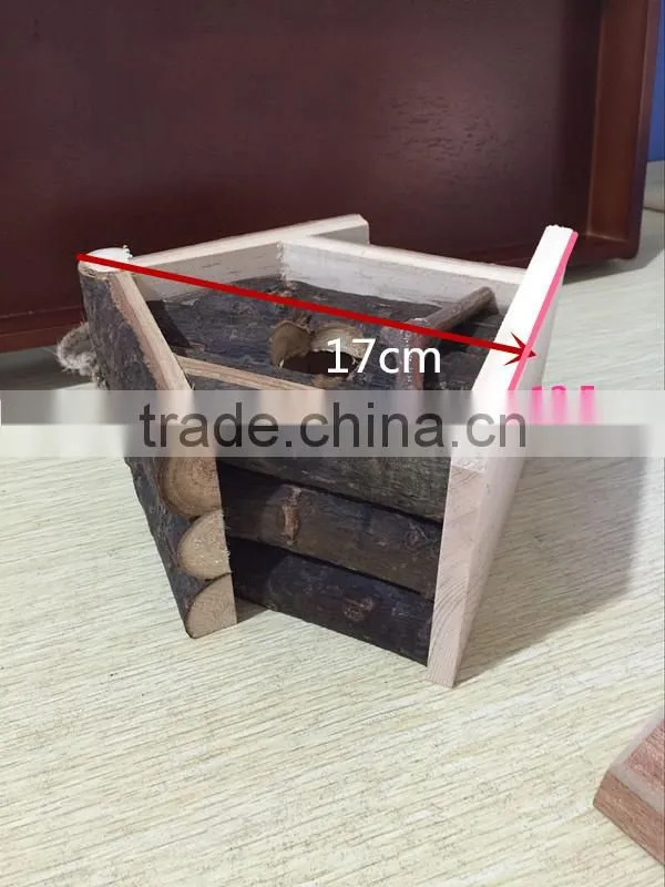 Wholesale cheap natural wooden bird nest toys
