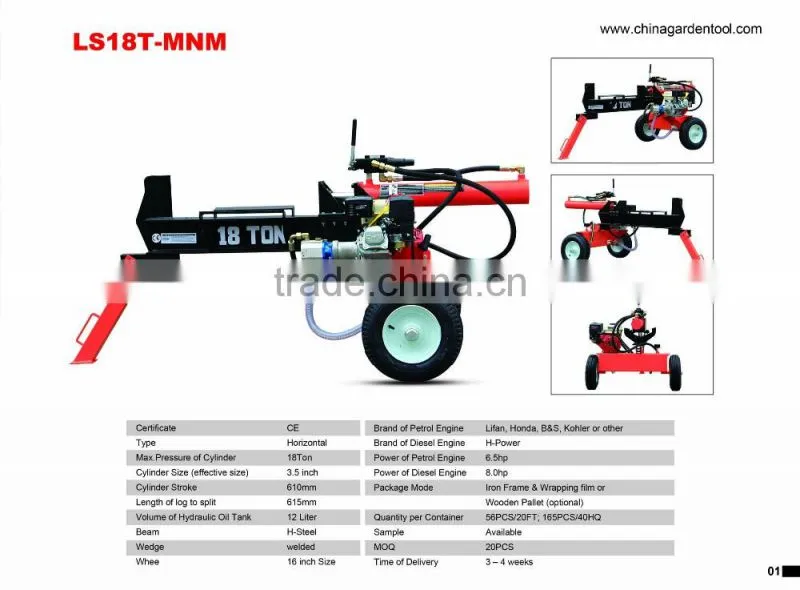 Good quality cheap price wholesaler 24T Mechanical Log Splitter, petrol engine cheap log splitter for sale