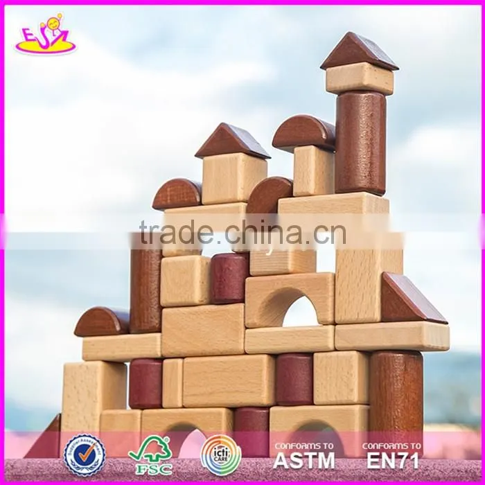 2017 New design best construction natural wooden building toys for children W13A132