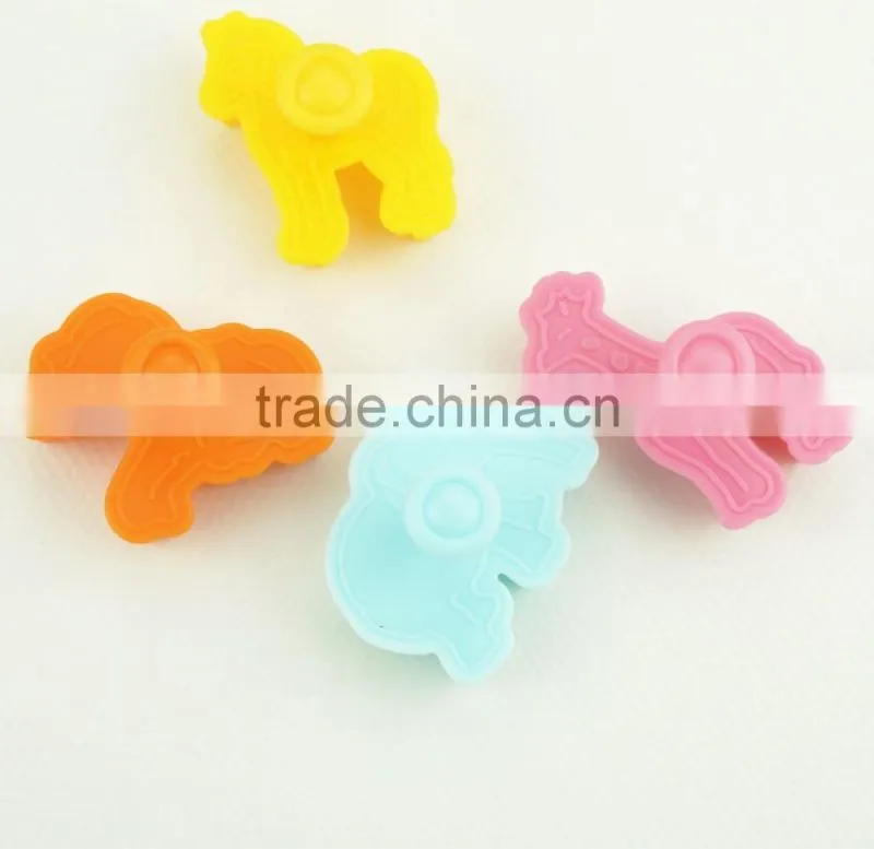 47047 4pcs Impressions animal horse elephant dear Fondant Mould Silicone Fondant Tools