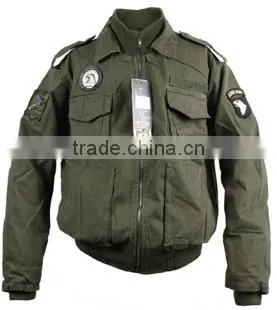 army 100% cotton jacket with rib at neck sleeve and bottom