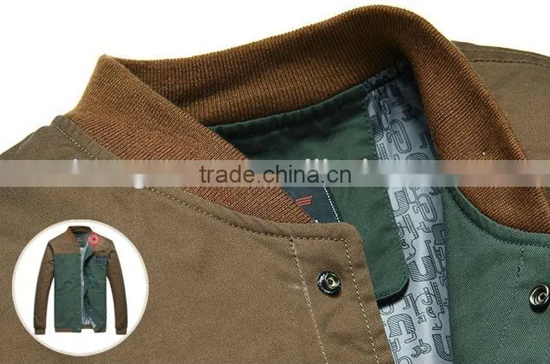 25%Nylon 75% polyster men leather jacket