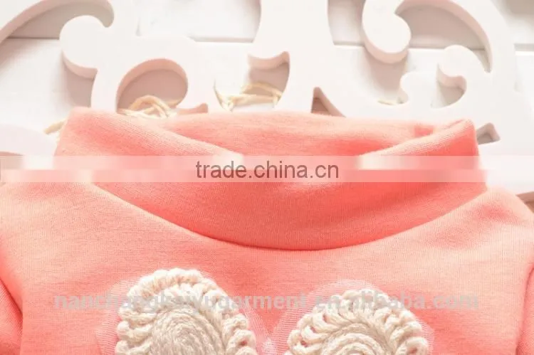 Autumn and winter wear new baby plus high collar sweater cashmere thickened T-shirt Princess infant bottoming shirt in winter