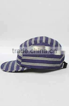 Stripe printed custom cheap baseball snap back flat cap