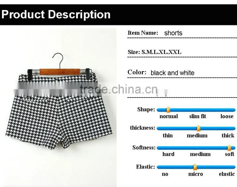 oem wholesale all-over grain patterns fashion women casual shorts with pockets