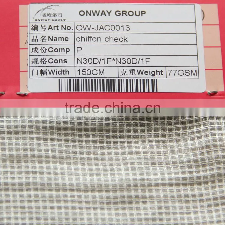 new fashion poly chiffon check hot new chiffon check