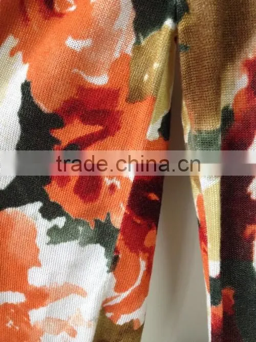 Women's V-neck no hand feeling reactive printing cardigan sweater