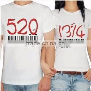 White/gray Color short sleeve o-neck cotton couple bulk wholesale unisex t-shirts