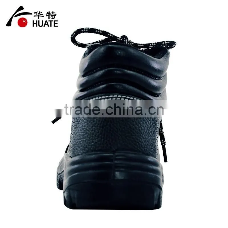 Black genuine leather protective steel toe cap Safety Shoes