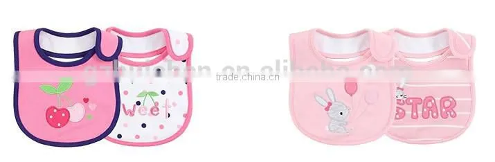 HOT SALE !Top Quality Branded MOM AND BAB Waterproof Pink Colour Bibs 100%cotton Embroidery