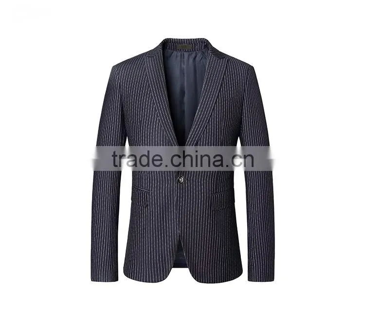 European Men'S Stripe Arrow Lapel Fashion Suit Jacket Blazer For Men