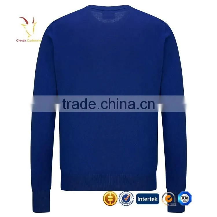 Latest Design Men Blue Cashmere Sweater Pullover Wool Sweater For Men