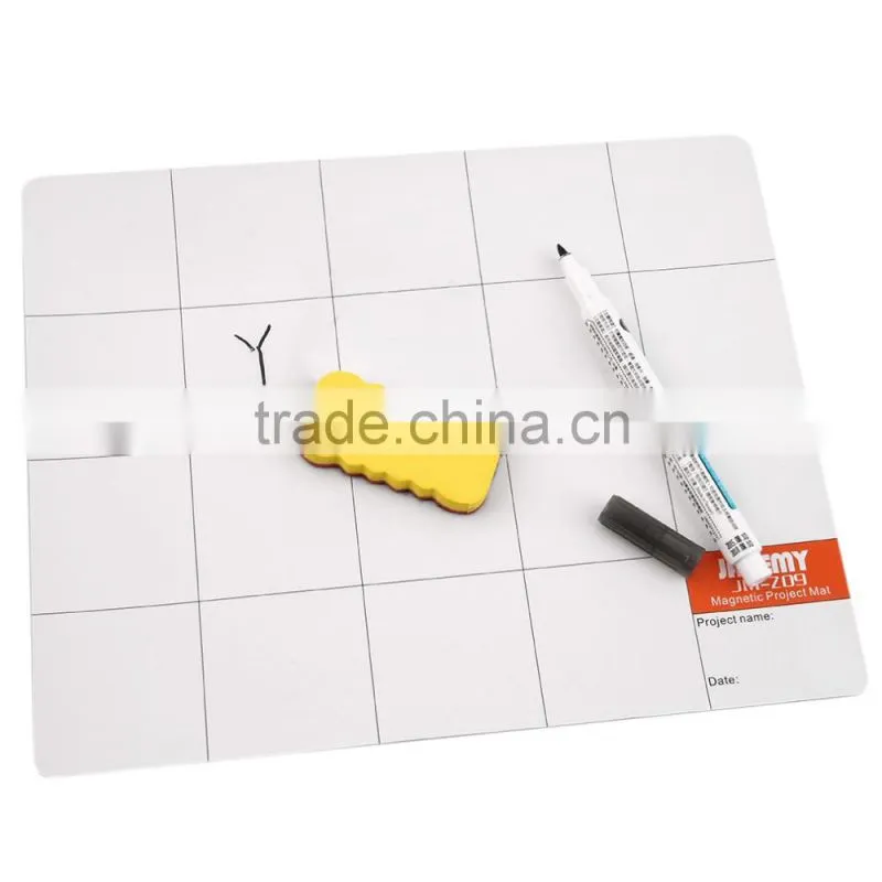 Magnetic Project Mat Plaid Aid Tool w/Marker Pen Mobile Phone Repair
