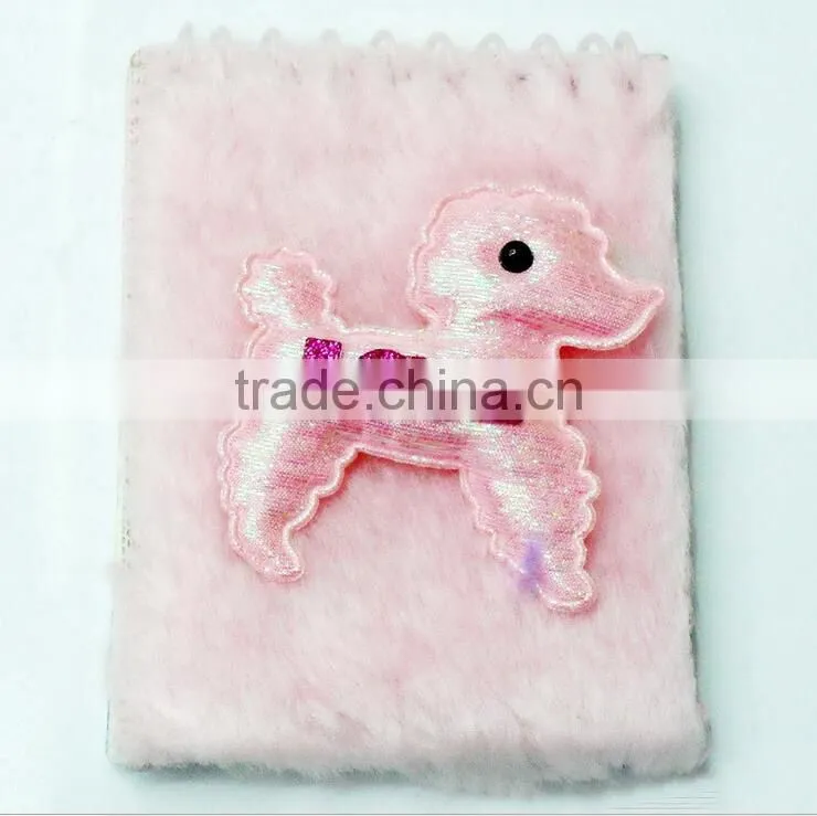 novel custom cartoon plush cover notebook diary