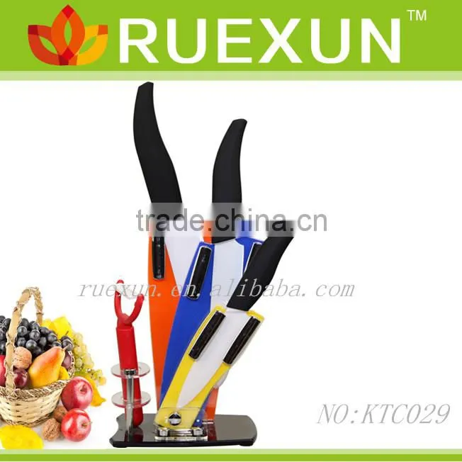 Ceramic knife set with Acrylic block