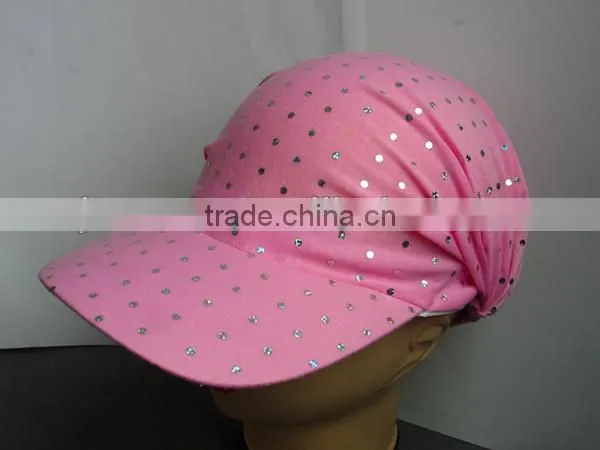 spring and summer pink printed hat for lady