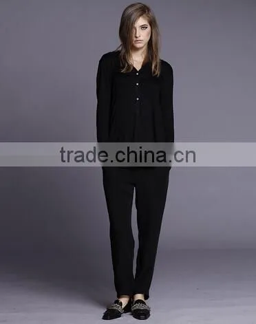Loose high quality long sleeve cotton jersey t shirt for women