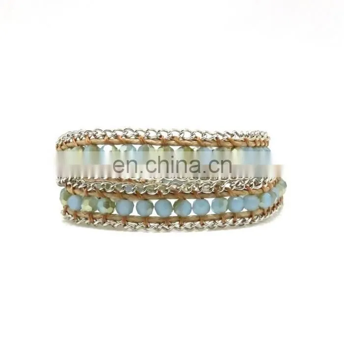 Handmade bracelet Opalesque Beaded Wrap Bracelet