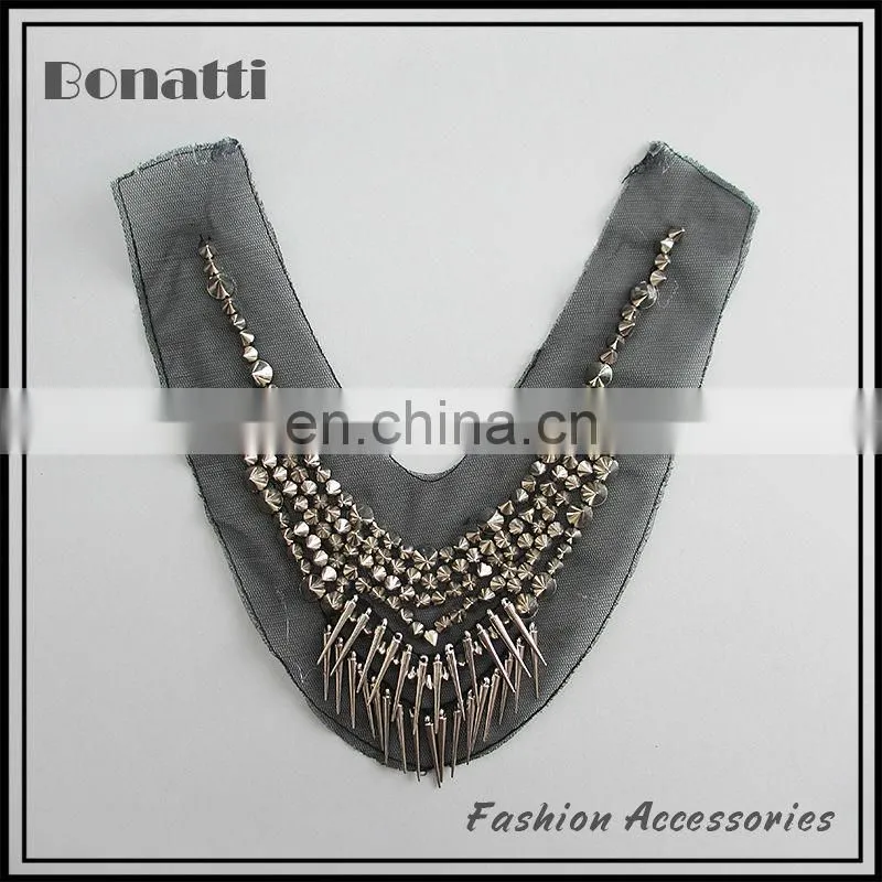 Fashion elegant ladies garment studs collar trims
