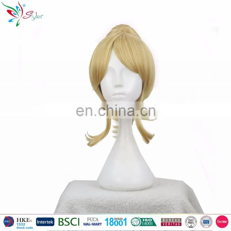 Styler Brand 2016 cheap good quality curly golden short gumi cosplay wigs