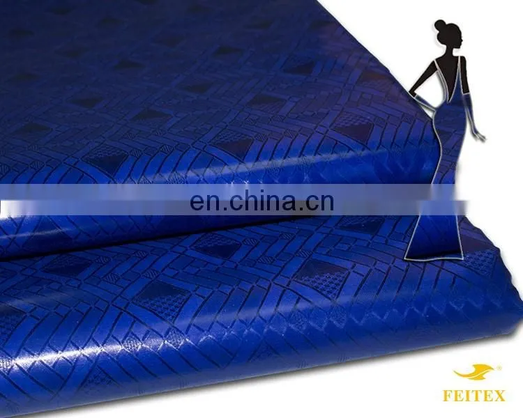 2017 Latest Design Bazin Brocade Styles For Ladies Royal Blue Color African Women Clothing Shadda Brocade Wedding Fabric