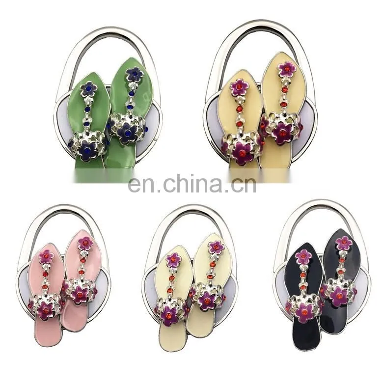 Wholesale lady slippers foldable bag purse hanger