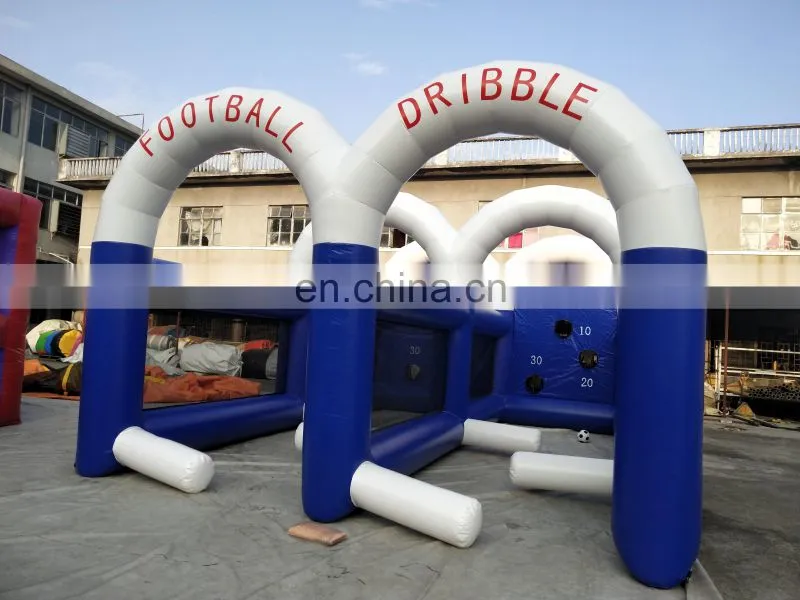 Just Fun Soccer Shootout Game Portable Inflatable Football Shooting Target Post Gate Inflatable Football Goal For Sale
