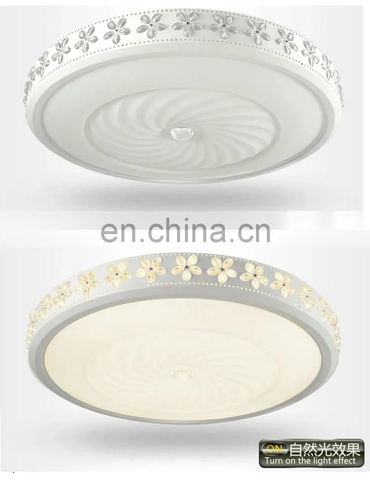 Round bedroom acrylic LED ceiling lamps Bauhinia warming dining room lights