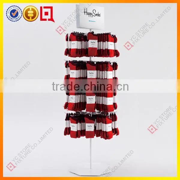 3-Tier metal display for socks with logo