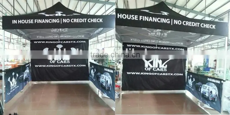 Custom Print Aluminium Pop Up Tent 3x3m ( 10ft X 10 ft), printed canopy & valance, back wall&2 half side walls