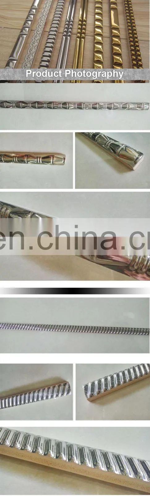 Listello gold filled pencil border tile for bathrooms