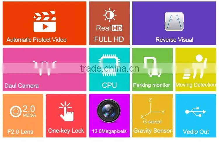 Dual Digital Vedio Camera rearview mirror DVR
