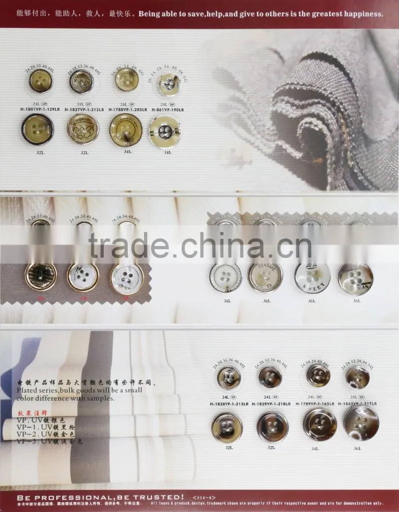 High grade 4-holes buttons for men's suits