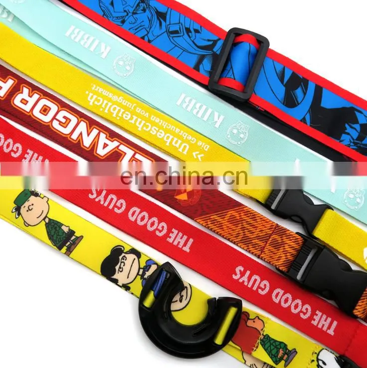 Custom fashion nylon keychain cartoons style Lanyard with lobster clasp