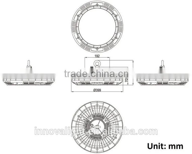 INNOVALIGHT 110Degree Transparent Cover 240W IP65 UFO Industrial Highbay