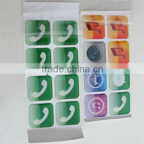 Fashion designs crystal epoxy sticker for smartphone