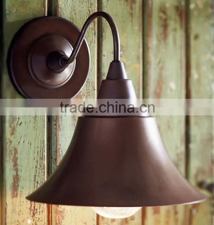 Antique Vintage Style Glass Shade Bell Sconce Wall Lamp