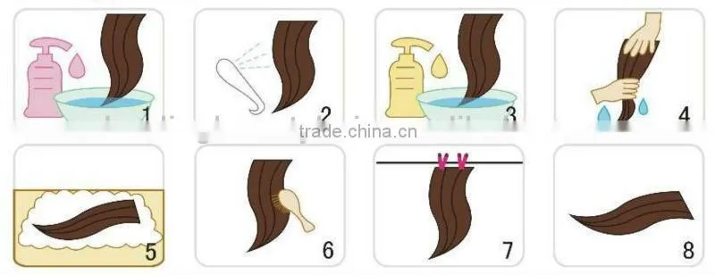 fashion 20" human hair weave extension hand tied hair weft hair weaving hand tied weft kinky curly hair