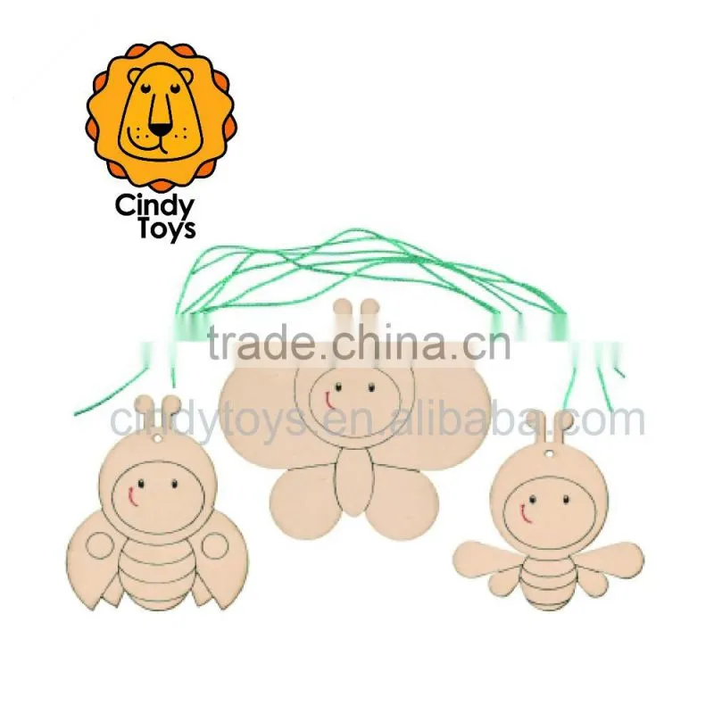 DIY Wooden Decoration Craft Funny Little Insects 6 pcs for Kids in Spring
