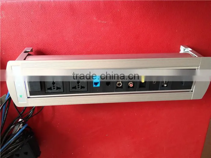 BW-T66 Tabletop Hidden Flip Up Connectors For Table Meetings/Motorized Rotating Desktop Socket Outlet