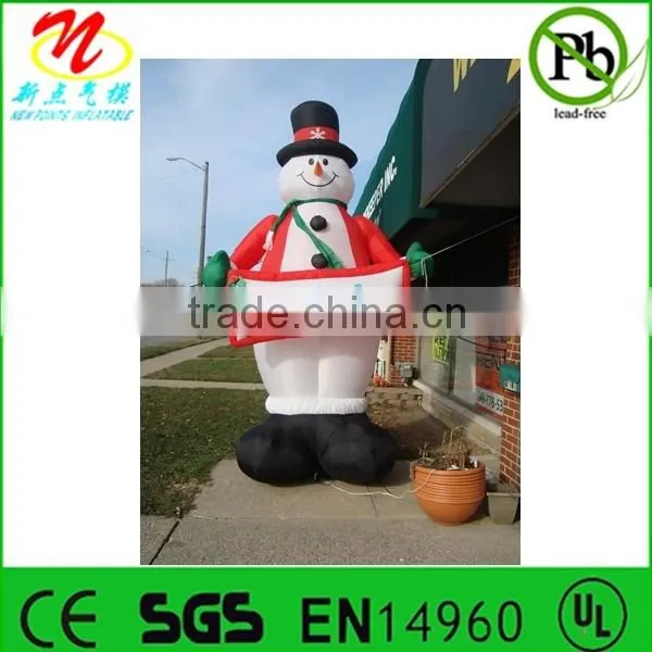 Big pvc inflatable snowman for Christmas decorations