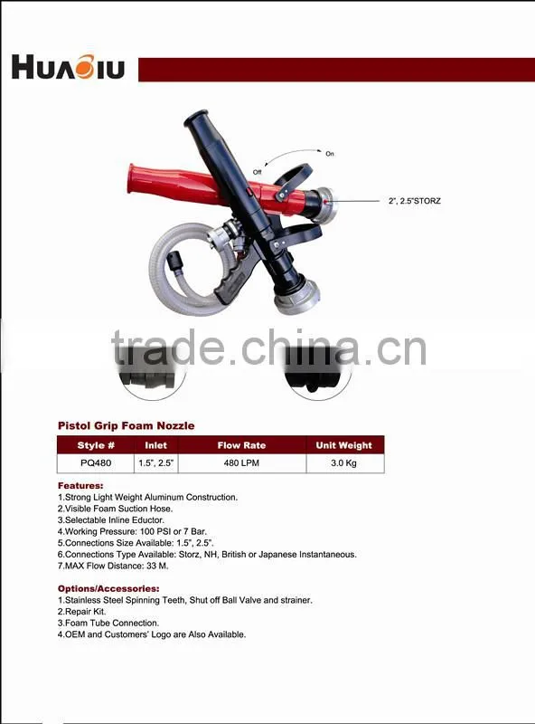 Self-priming fire foam nozzle