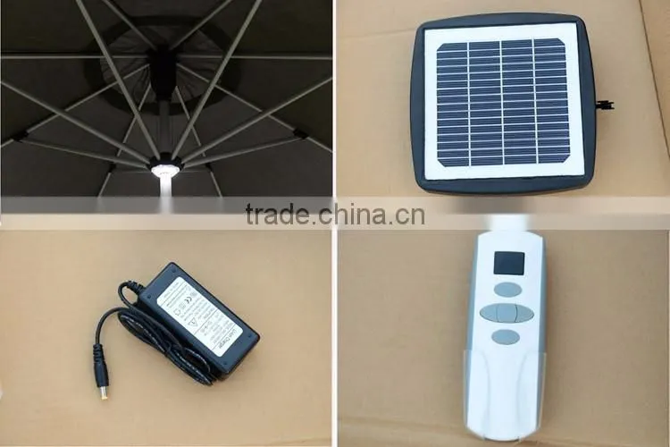 Automatic Remote Control Solar Light Outdoor Solar Beach Umbrella Aluminum Solar Cheap Umbrella